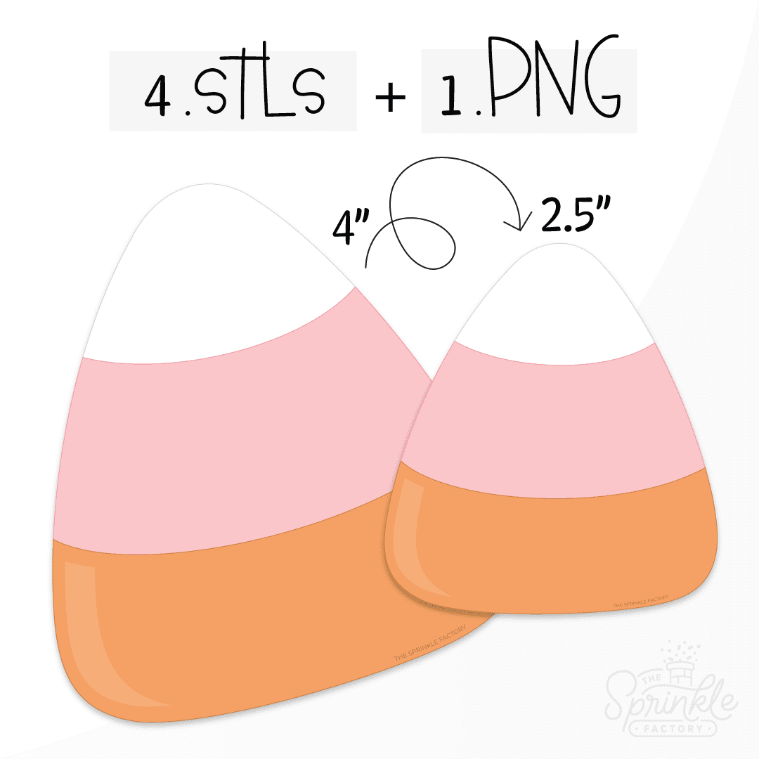 Clipart of a classic candy corn in white pink and orange colors.