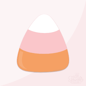 Clipart of a classic candy corn in white pink and orange colors.