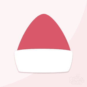 Clipart of a pointed red elf hat with white brim.