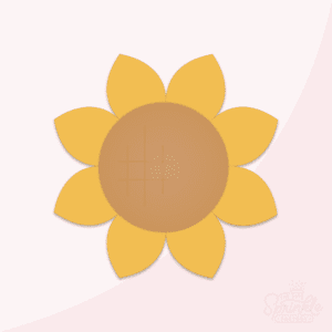 Clipart of a golden sunflower with brown center.