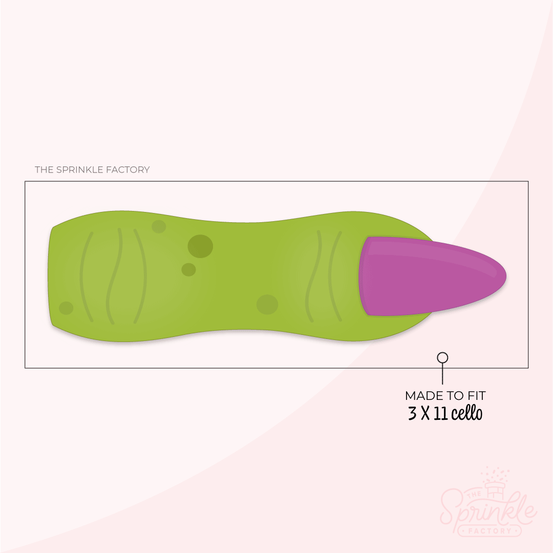 Clipart of a green witch finger with a purple fingernail.