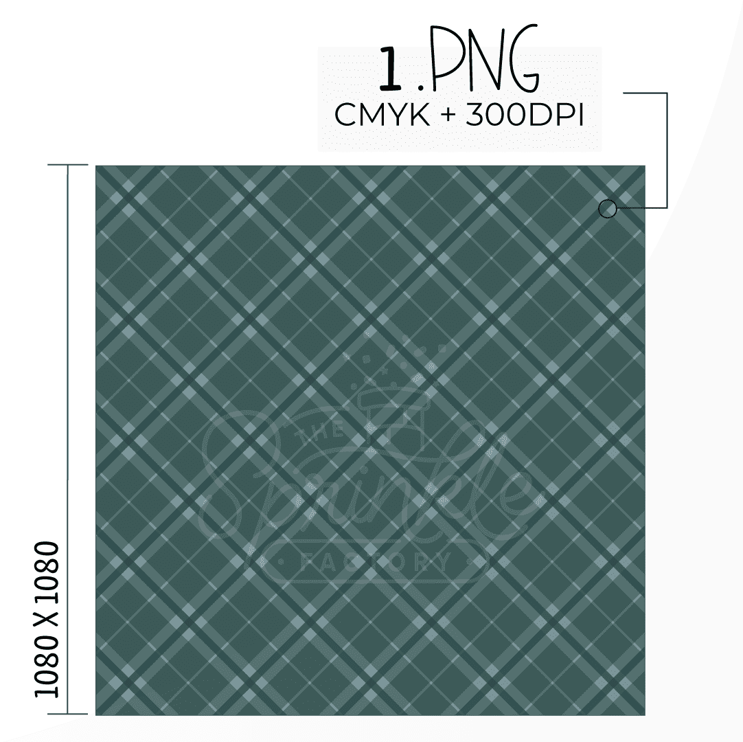 Clipart of a dark green with white plaid print.