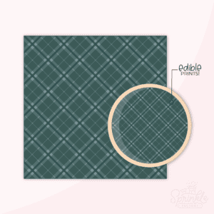 Clipart of a dark green with white plaid print.