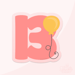Graphic image of a number 13 balloon with a balloon on the side on a pink background.