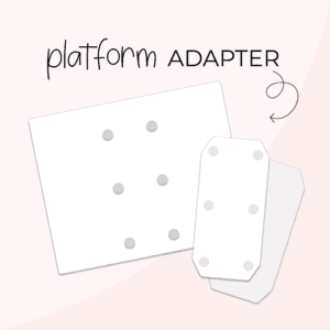 A graphic image of a platform adapter on a pink background.