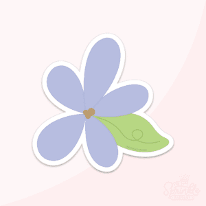 A graphic image of a spring flower bloom on a pink background.