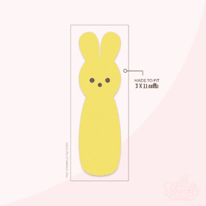 Clipart of a tall yellow marshmallow bunny.