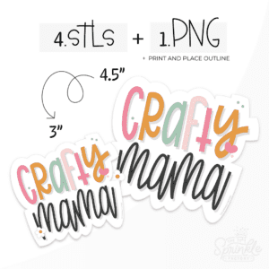 A graphic image of handwritten crafty mama on a white background.
