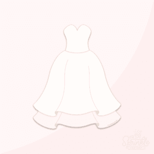 A graphic of a princess-inspired wedding gown
