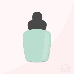 Clipart of green facial serum bottle with black top