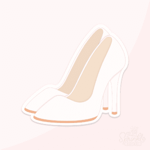 Image of ladies high heel dress shoe with tan sole