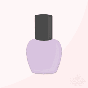 Clipart of round chunky purple nail polish bottle with a black cap