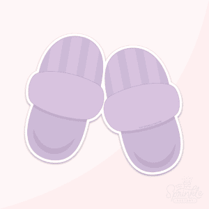 Clipart of light and dark purple striped spa slippers