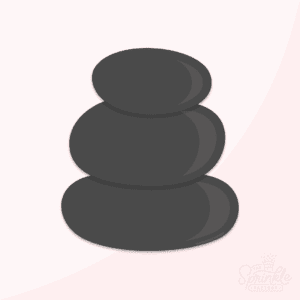 Clipart of three black stones in a stack