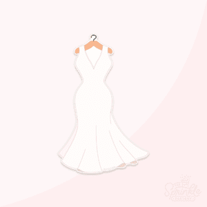 A graphic of a mermaid style wedding gown